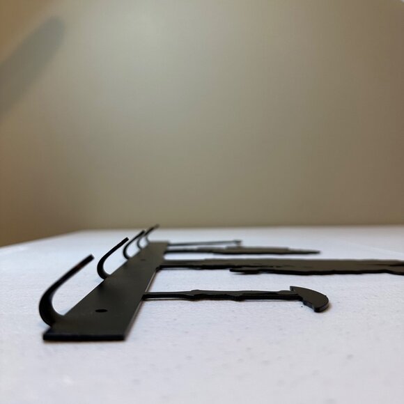 Small metal wall art Tie key scarf towel umbrella leash rack holder 5 hooks - Picture 11 of 13